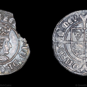 Genuine Henry VII Tudor Groat Silver Coin 1505 - 1509