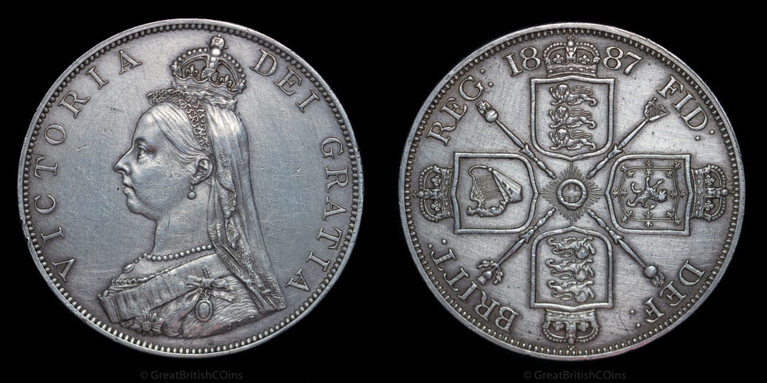 ヴィクトリア 銀貨 【銀貨保証】1887年 ダブルフローリン M24081505