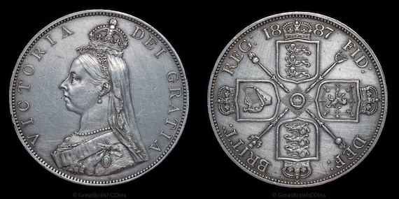 1889年大英帝国ジュベリーヘッドビクトリア女王 ダブルフローリン銀貨 1889年大英帝国ジュベリーヘッドビクトリア女王 ダブル