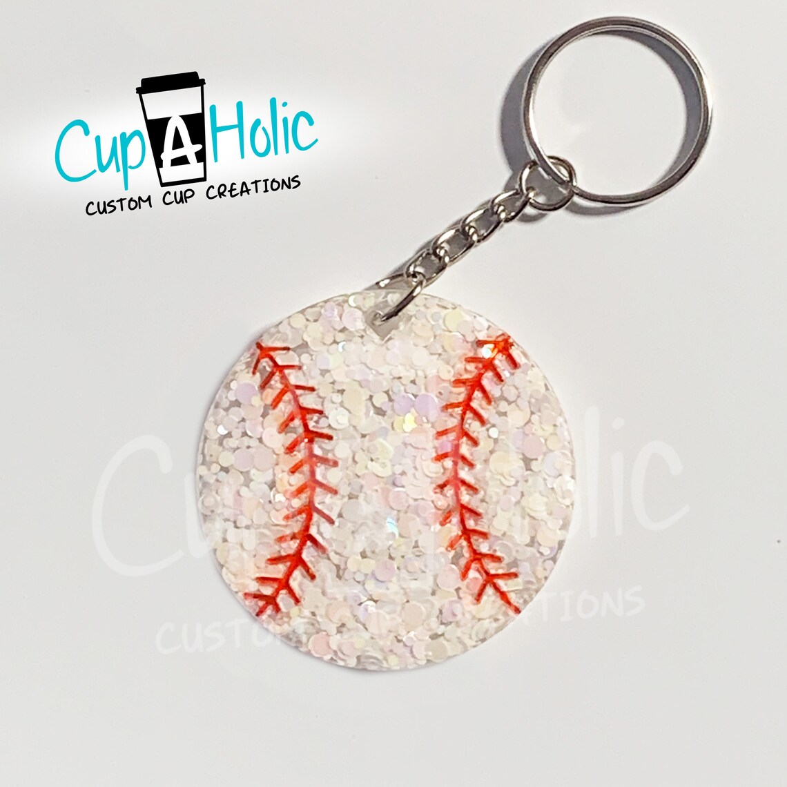 Baseball Keychain Custom Baseball Keychain Resin Keychain Etsy
