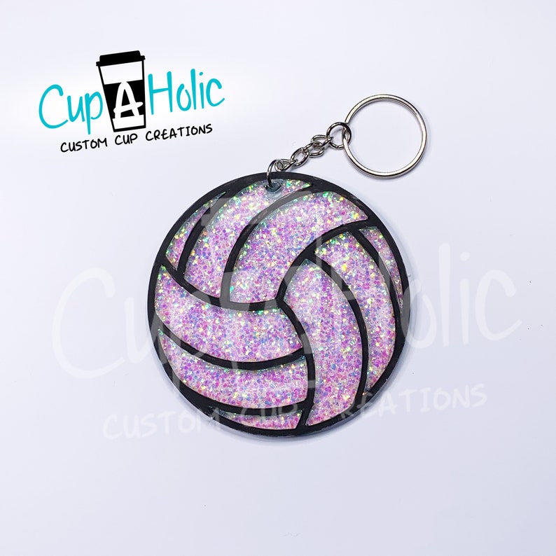 Volleyball Keychain Custom Volleyball Keychain Resin Etsy