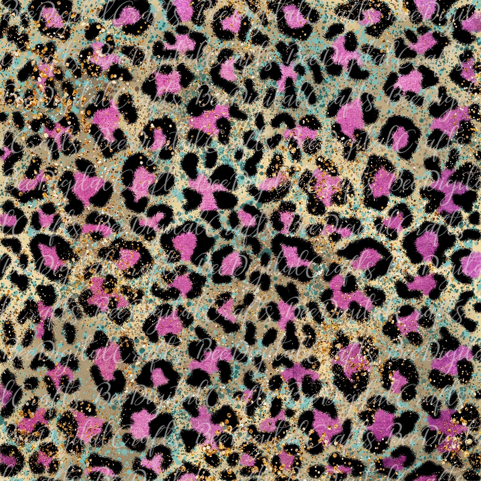 Digital leopard background Hand drawn cheetah download | Etsy