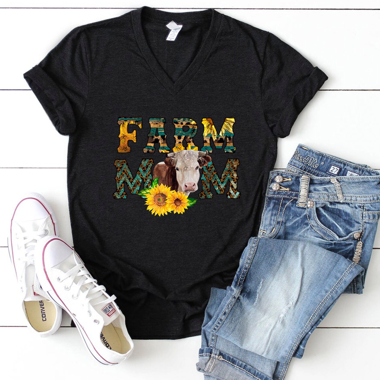 Farm Mom PNG Download Cow With Sunflower Sublimation Design - Etsy Canada