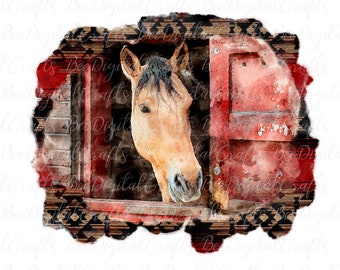 Horse PNG file for sublimation Watercolor farm animal sublimation design Horse lover PNG download