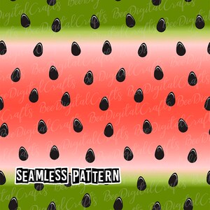 SEAMLESS pattern watermelon Fruit digital fabric design Red and green printable paper download