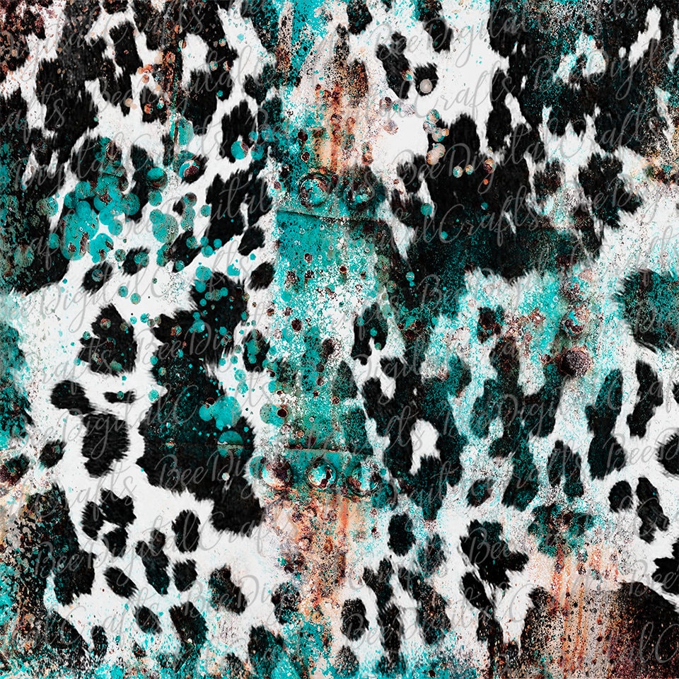 Black and White Cowhide Background Sublimation Design Western PNG