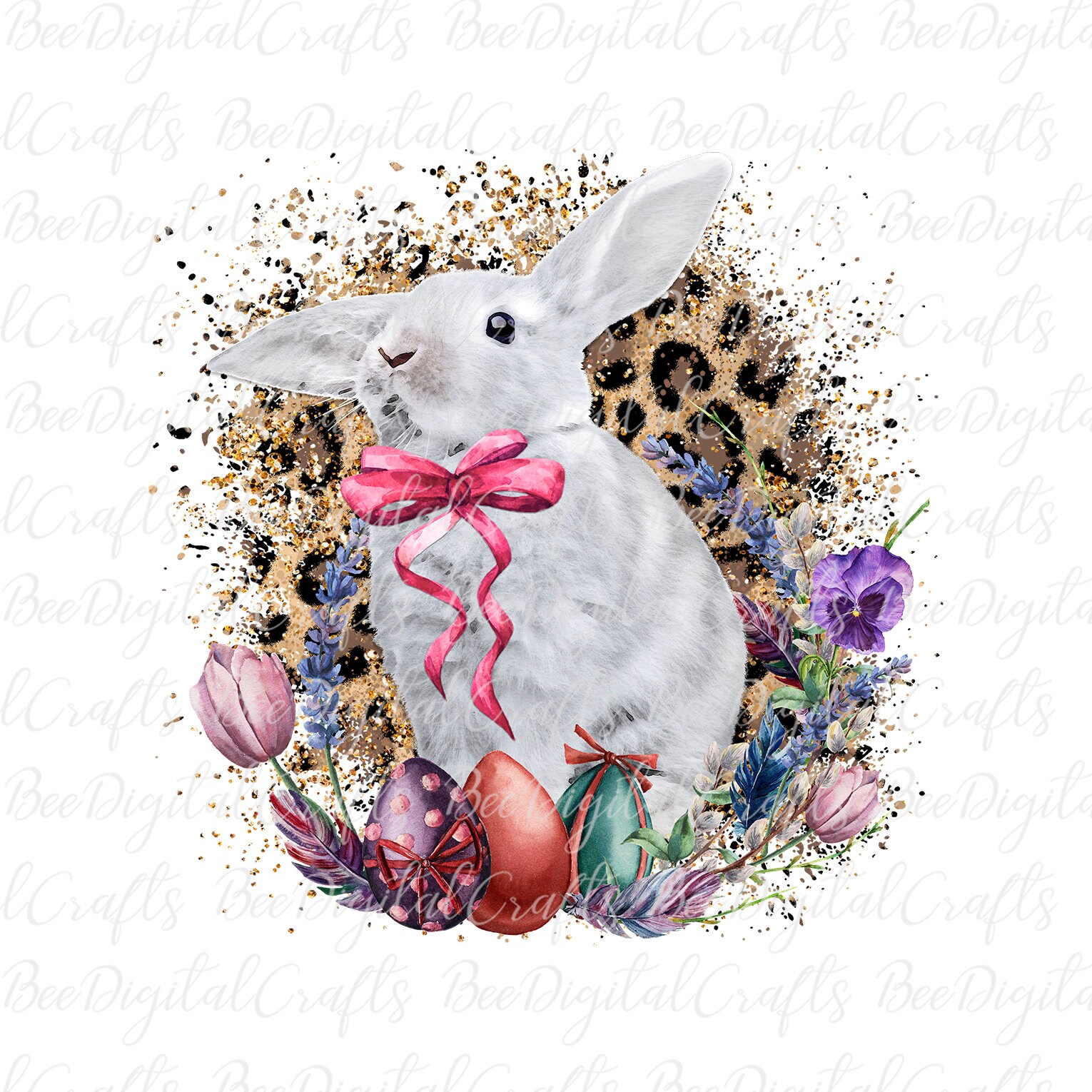 【DEARMINE】Heart Rabbit Printing Short Sleeves shirt-1543431764-