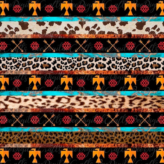 Aztec Free Bird Background JPEG Digital Prints Western Leopard - Etsy