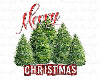 Merry Christmas sublimatie graphics kerstboom PNG sublimatie te downloaden