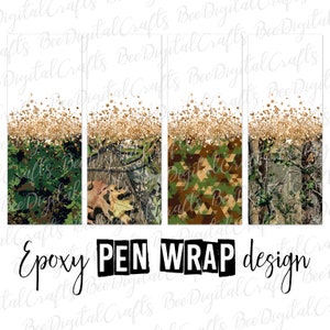 Half camouflage pen wrap template Camo print with glitter ink joy wrap download Military epoxy pen wrap digital design