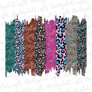 Leopard brushstrokes PNG download Cheetah print background sublimation design Glitter distressed frame printable transfer