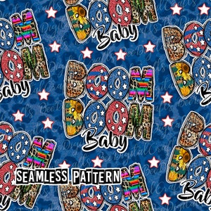 SEAMLESS boom boom baby design Navy blue leopard digital fabric design Western printable paper download