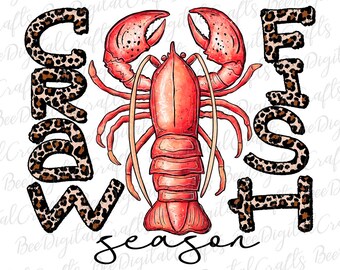 Saison des écrevisses PNG télécharger Mardi Gras léopard sublimation design Aquarelle dessinée à la main transfert imprimable
