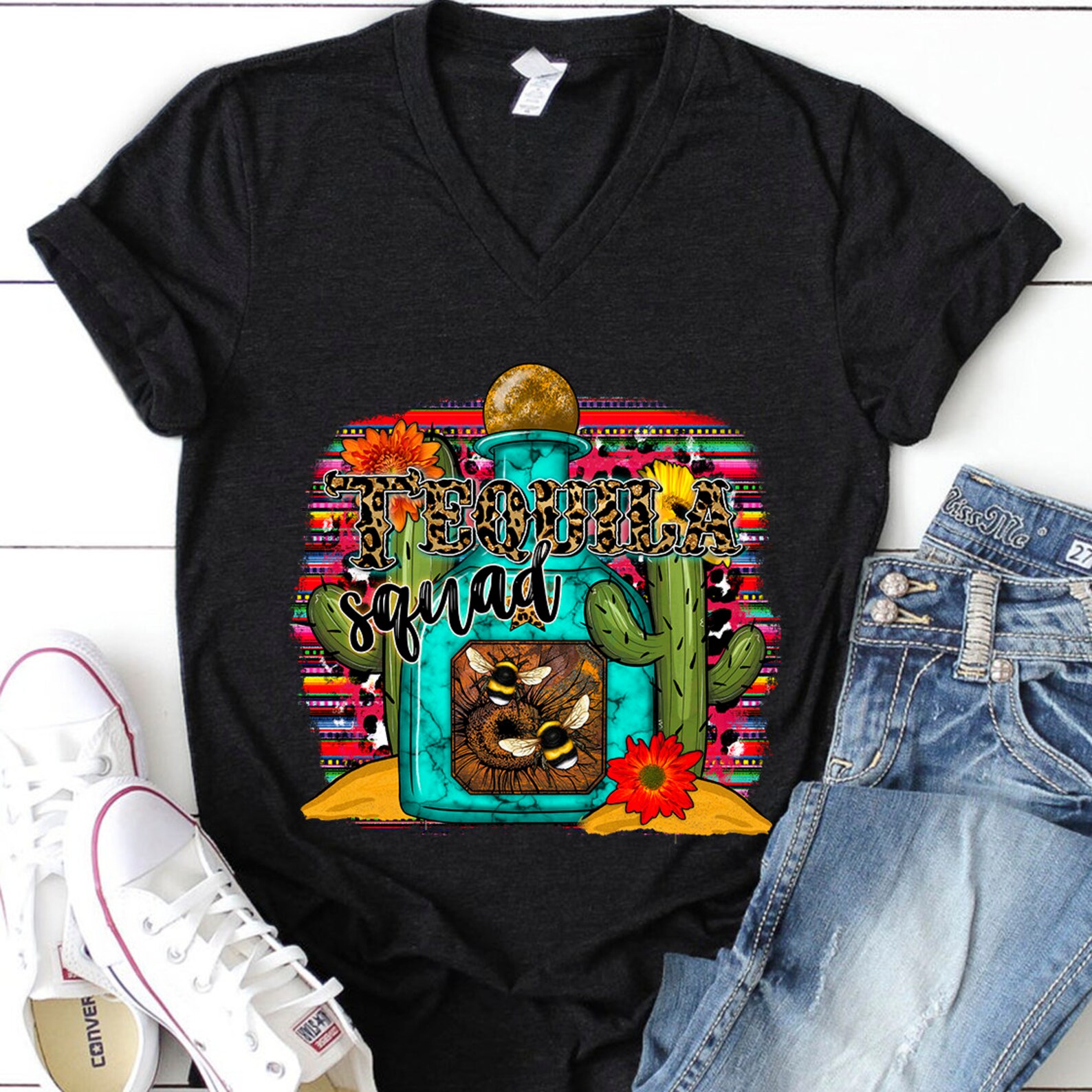 Tequila Squad Sublimation Design Western Serape Leopard and - Etsy