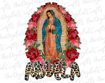 Abuela Nuestra Señora de Guadalupe PNG descarga el diseño de sublimación Virgen María Virgen de México descarga digital
