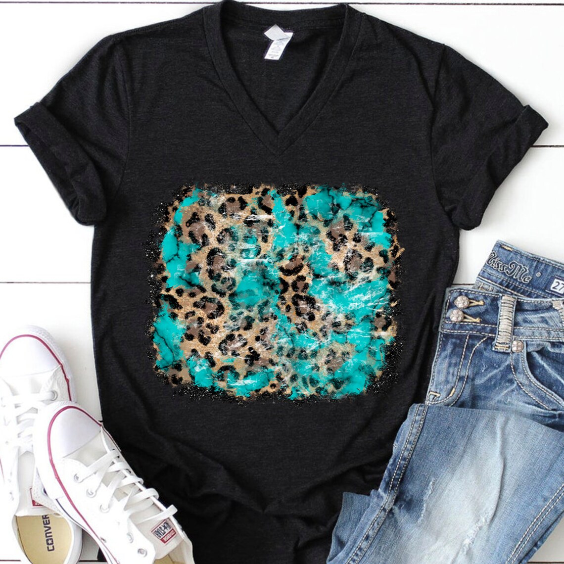 Leopard and Turquoise Background PNG Download Western - Etsy