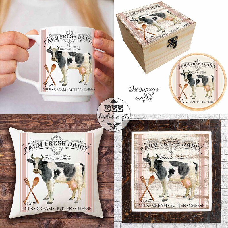 Digital Download Farm Fresh and Dairy Milk Printable Image - Etsy