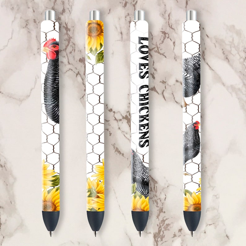 Chicken Pen Wrap Template Sunflower Ink Joy Wrap Download Farm Animal Epoxy Pen Wrap Digital Design Digital Art Collectibles Vadel Com