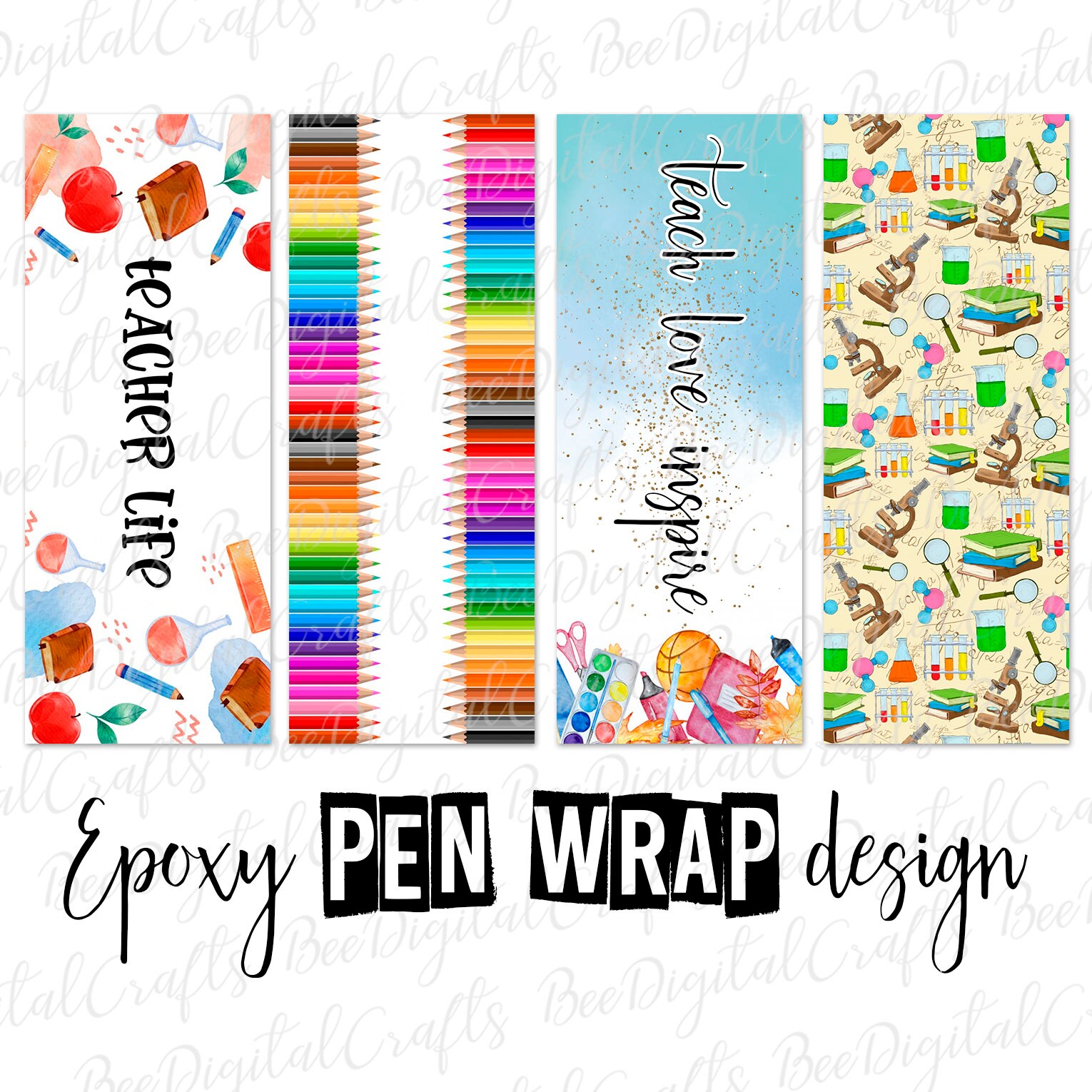 Teacher Pen Wrap Template Teach Love Inspire Ink Joy Wrap Etsy UK