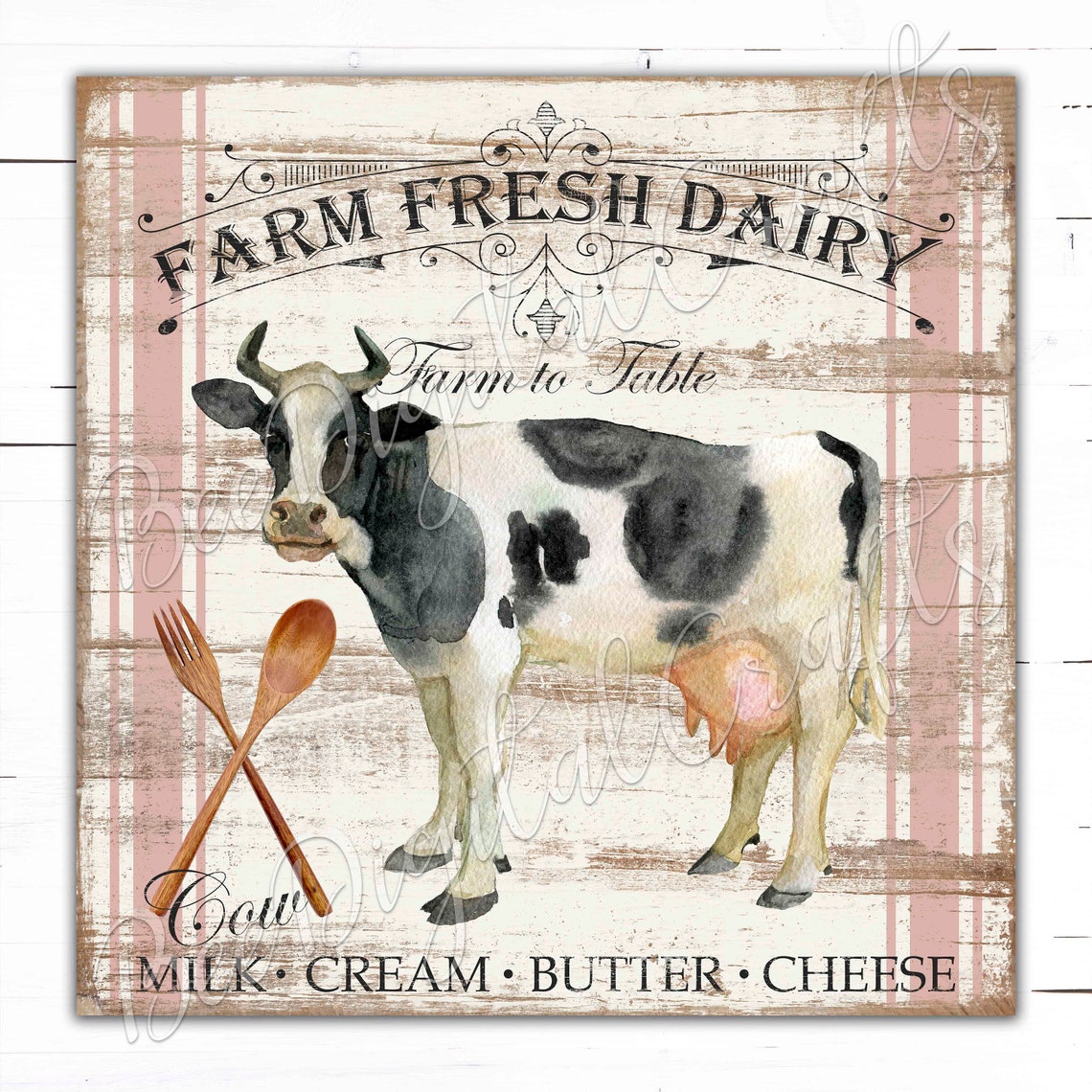 Digital Download Farm Fresh and Dairy Milk Printable Image - Etsy