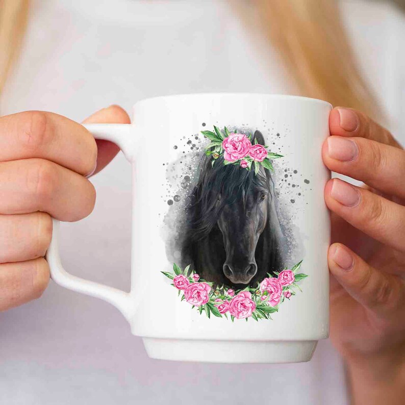 Floral horse PNG sublimation download Watercolor horse PNG t-shirt design