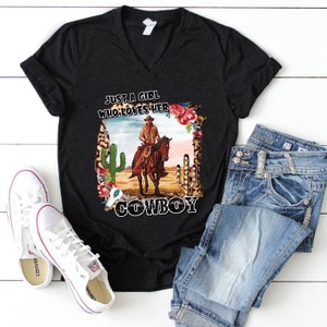 Just a Girl Who Loves Her Cowboy PNG Download Western - Etsy