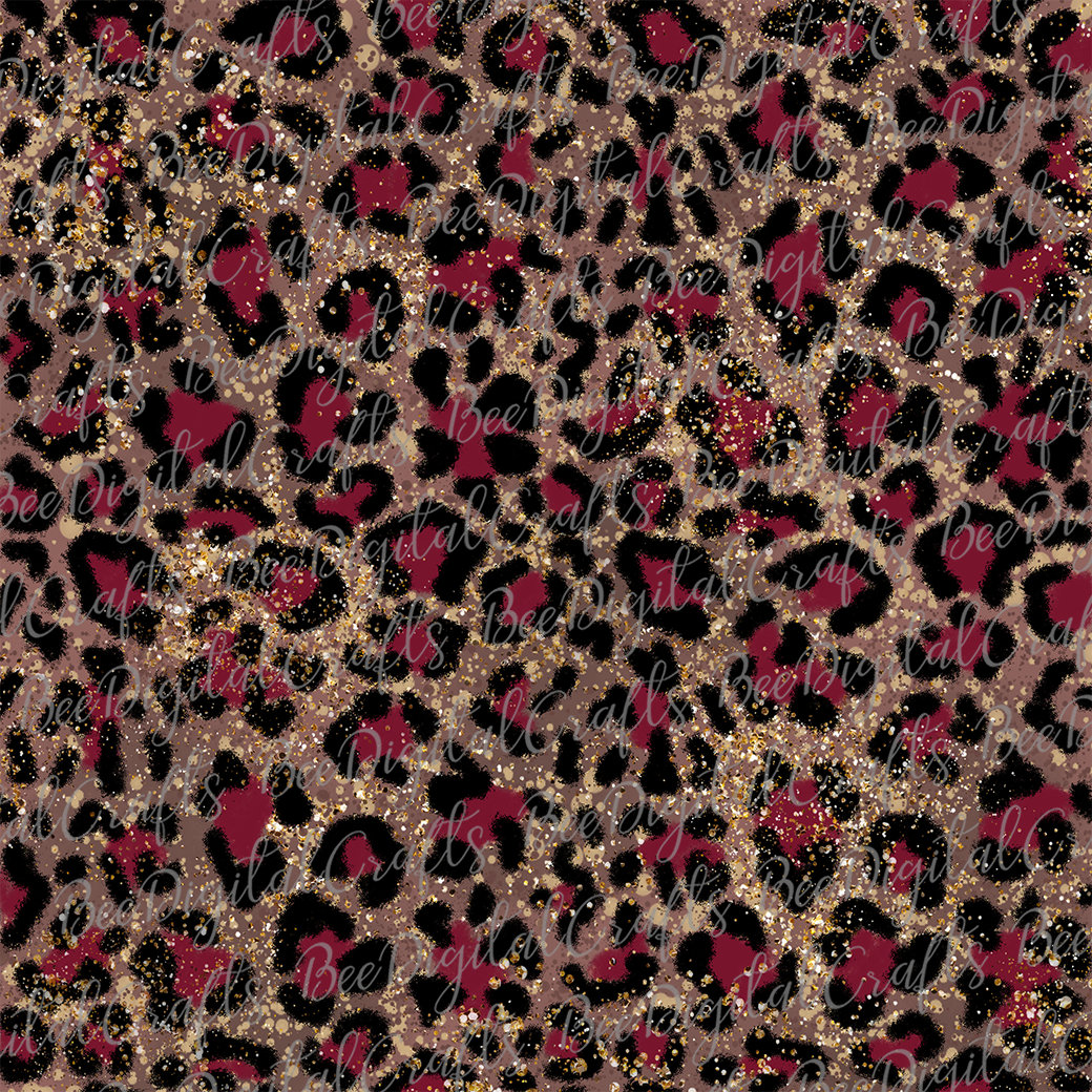 Hand drawn leopard print sublimation design Cheetah burgundy Etsy