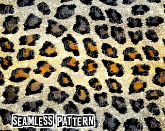 SEAMLESS pattern gradient leopard print Cheetah digital fabric design Wild animal printable paper PNG download
