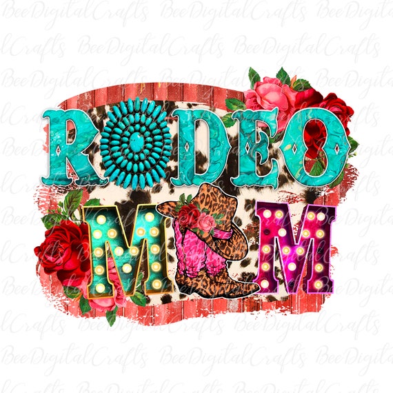 Rodeo Mom PNG Download Aztec Sublimation Design Western Boots | Etsy