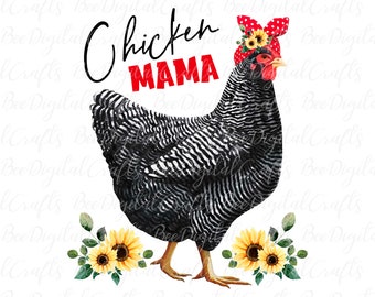 Chicken mama sublimation design Chicken in bandana sublimation télécharger