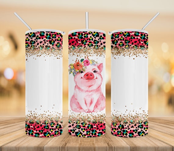 Flower Glitter Tumbler Sublimation