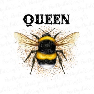 Queen bee sublimation design Watercolor bee PNG download