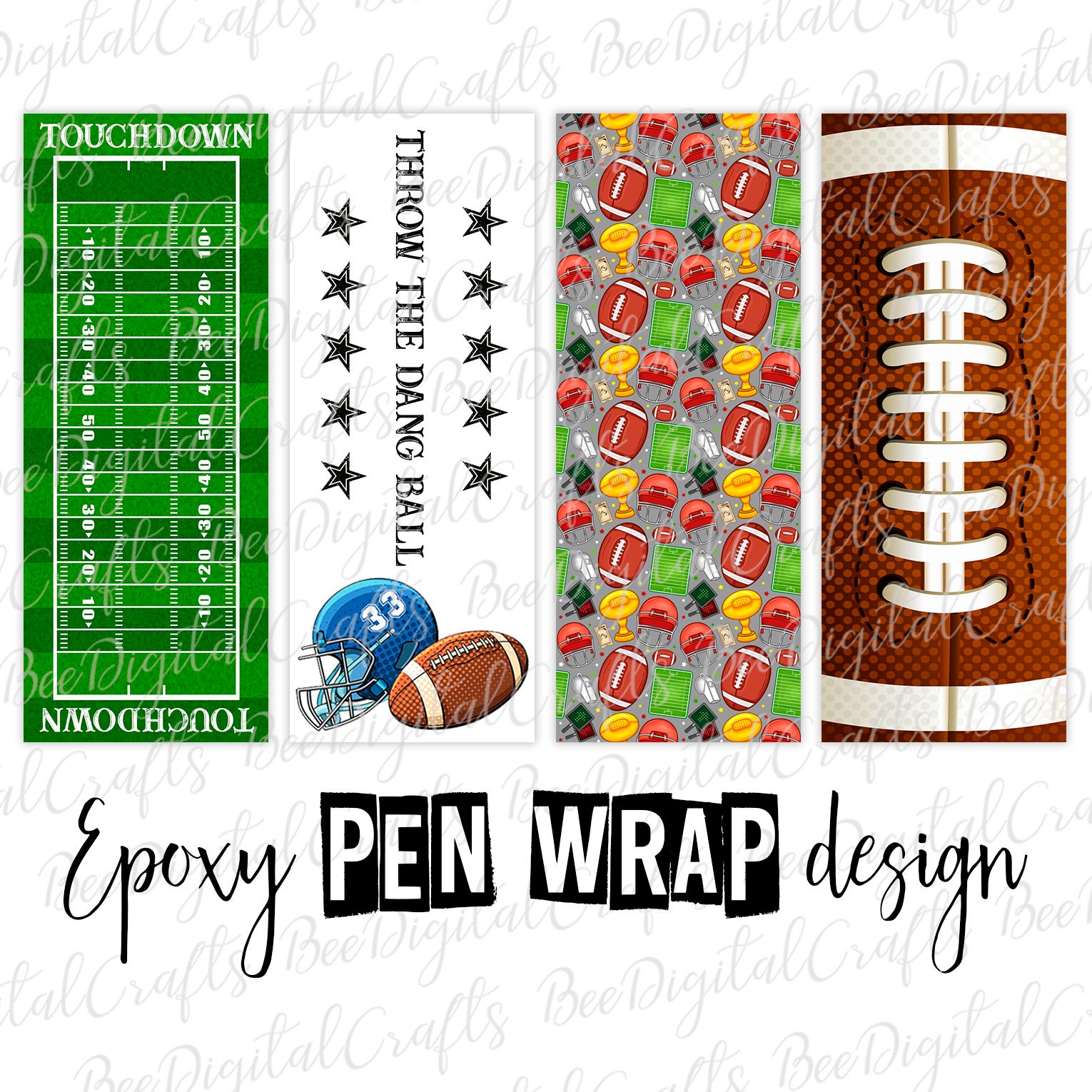 Football pen wrap template Throw the dang ball ink joy wrap Etsy
