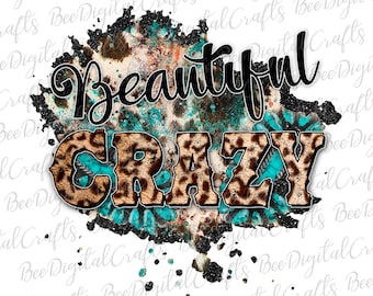 Beautiful crazy sublimation design Western PNG download Cowhide leopard turquoise printable transfer