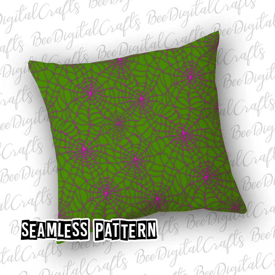 SEAMLESS Halloween Spiderweb Digital Fabric Design Spooky Printable PNG ...