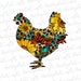 Aztec Chicken With Sunflower PNG Download Western Sublimation Design ...