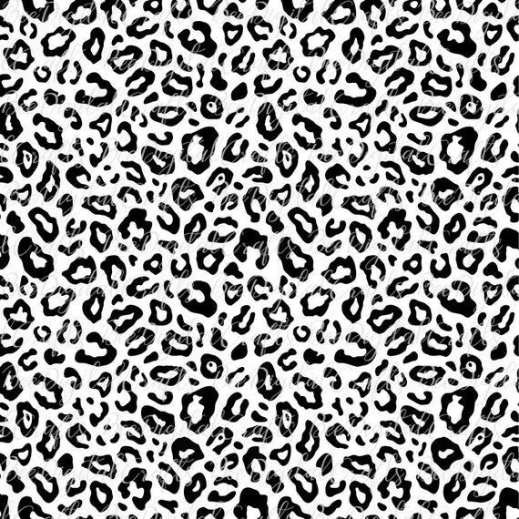 Black Transparent Leopard Print Background, Instant Digital