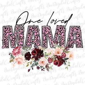 Een geliefde mama PNG download Bloem roze luipaard sublimatie ontwerp Cheetah bloemen mama afdrukbare overdracht