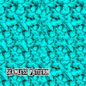 May include: Seamless pattern with a turquoise blue background and black crackle lines. The text "SEAMLESS PATTERN" is in black letters on a white background.