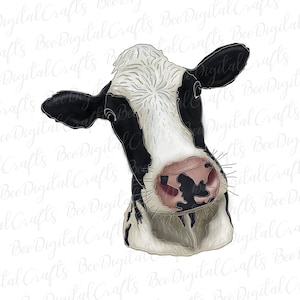 Watercolor cow PNG file for sublimation Hand drawn heifer sublimation design