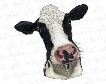 Watercolor cow PNG file for sublimation Hand drawn heifer sublimation design