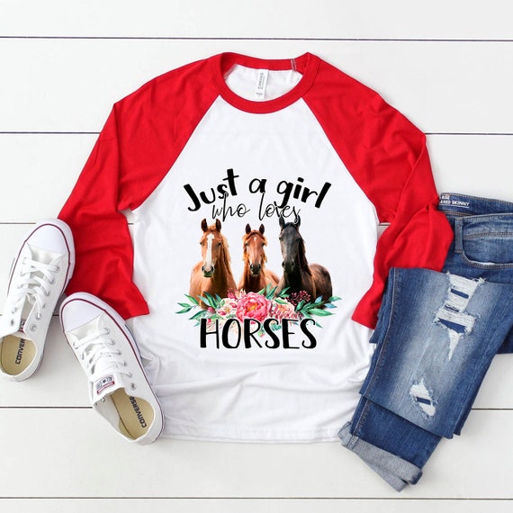 Kosmetiktasche „Just A Girl Who Loves Horses“ – 19,1 X 25,4 Cm, Aus Leinen, Mit Aquarell-Blumenmuster