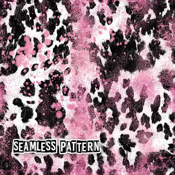 Pink Gray Cow Pattern Print Dress main image 0