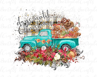Christmas truck sublimation graphics Gingerbread PNG design