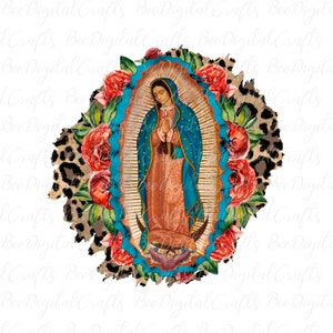 Unsere Liebe Frau von Guadalupe PNG herunterladen Virgin Mary Sublimation Design Jungfrau von Mexiko digitaler Download