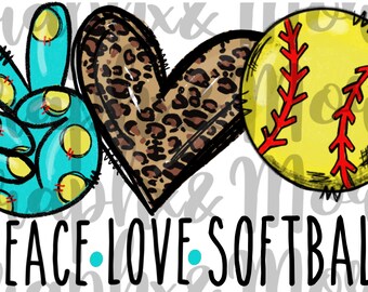 Peace Love Softball Etsy
