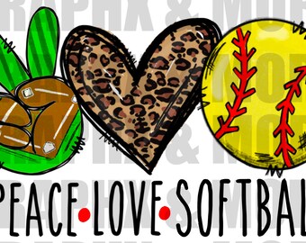 Download Peace Love Softball Etsy