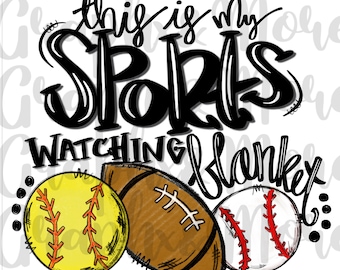 Sports Watching Blanket PNG | Sublimation Design | Hand Drawn | Clip Art