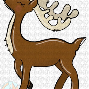 Reindeer PNG | Sublimation Design | Hand Drawn