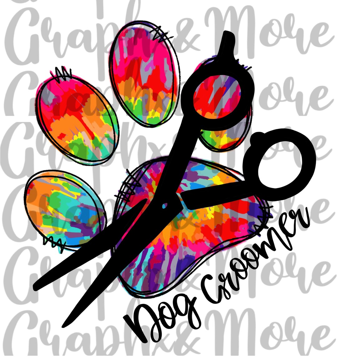 Tie Dye Dog Groomer PNG | Hand Drawn | Sublimation Design - Etsy